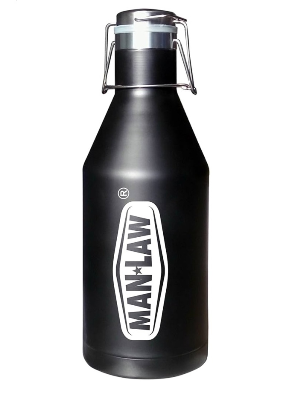 Man Law BBQ Products MAN 2.0 Liter Growler-Stainless Steel, Black